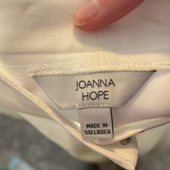 Joanna Hope White Wide Leg Trouser Pants Flowy High Rise - Picture 10 of 12